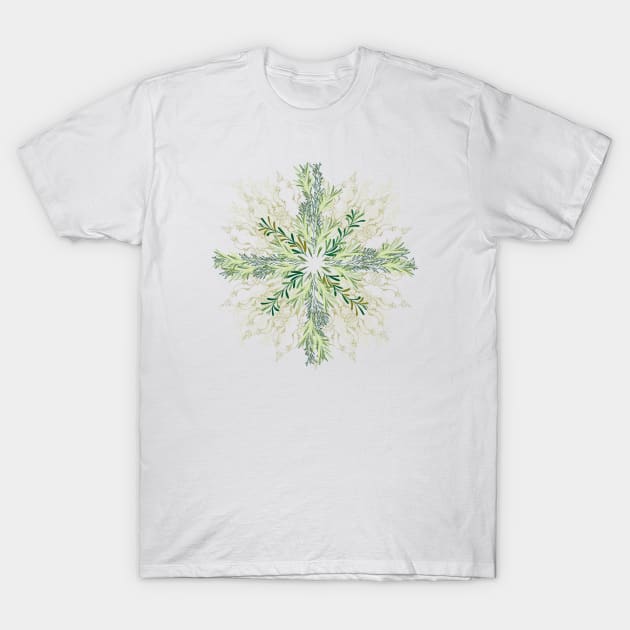 Mandala of Rosemary plant, herbal talisman T-Shirt by ariverde